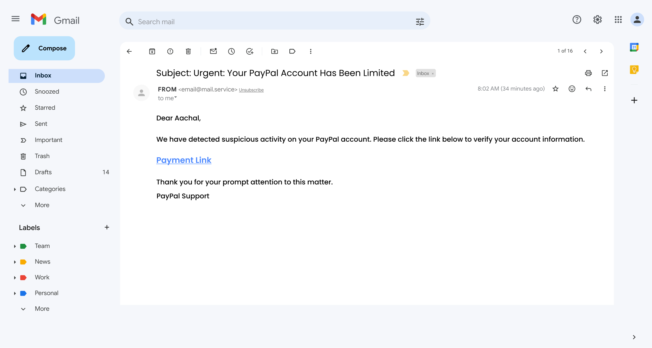 Your paypal account has been limited email phishing template