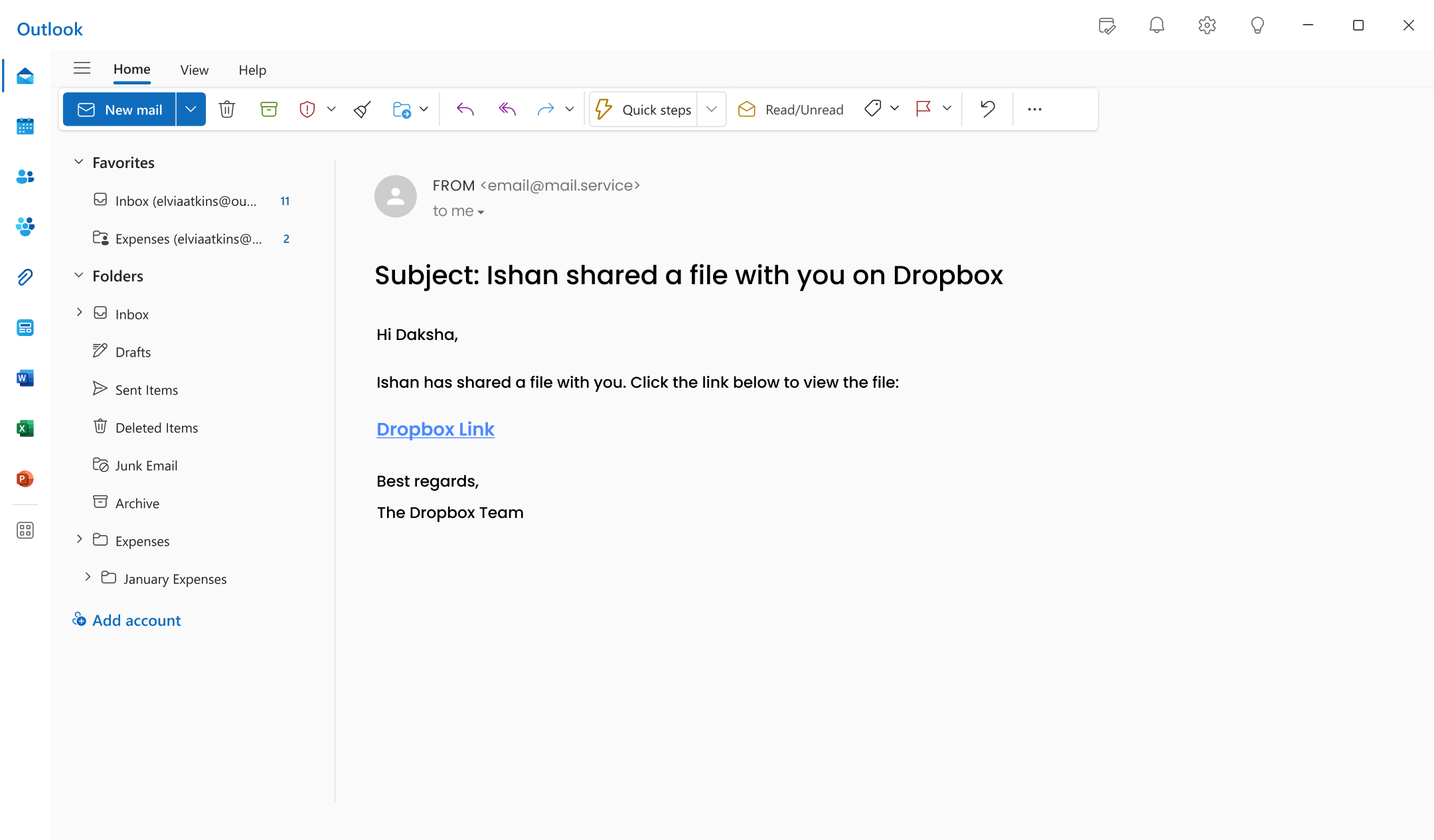 shared a file with you on dropbox phishing email template

