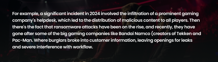  Cyber attack on gaming Industry- significant incident in 2024