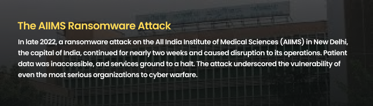 The AIIMS Ransomware Attack, cyber attack